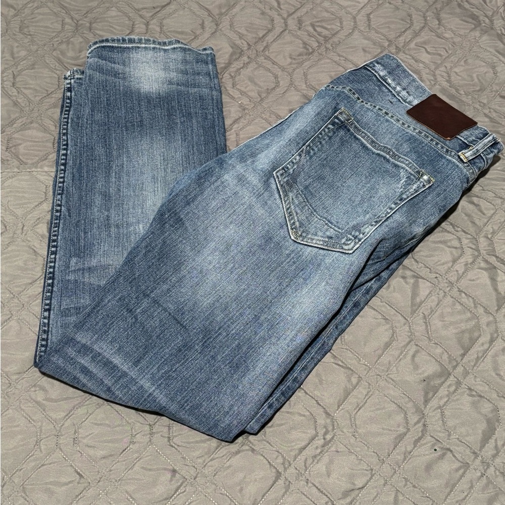 Men’s All Saints Blue Straight Jeans Vintage-Inspired Denim